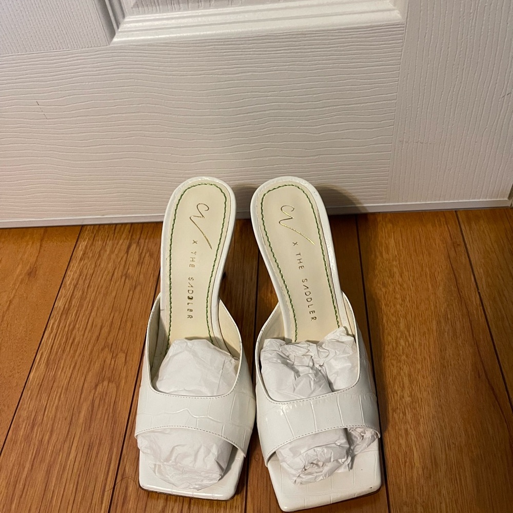 THE SADDLER - White open-toe leather sandals - Size 7 (EU 37)